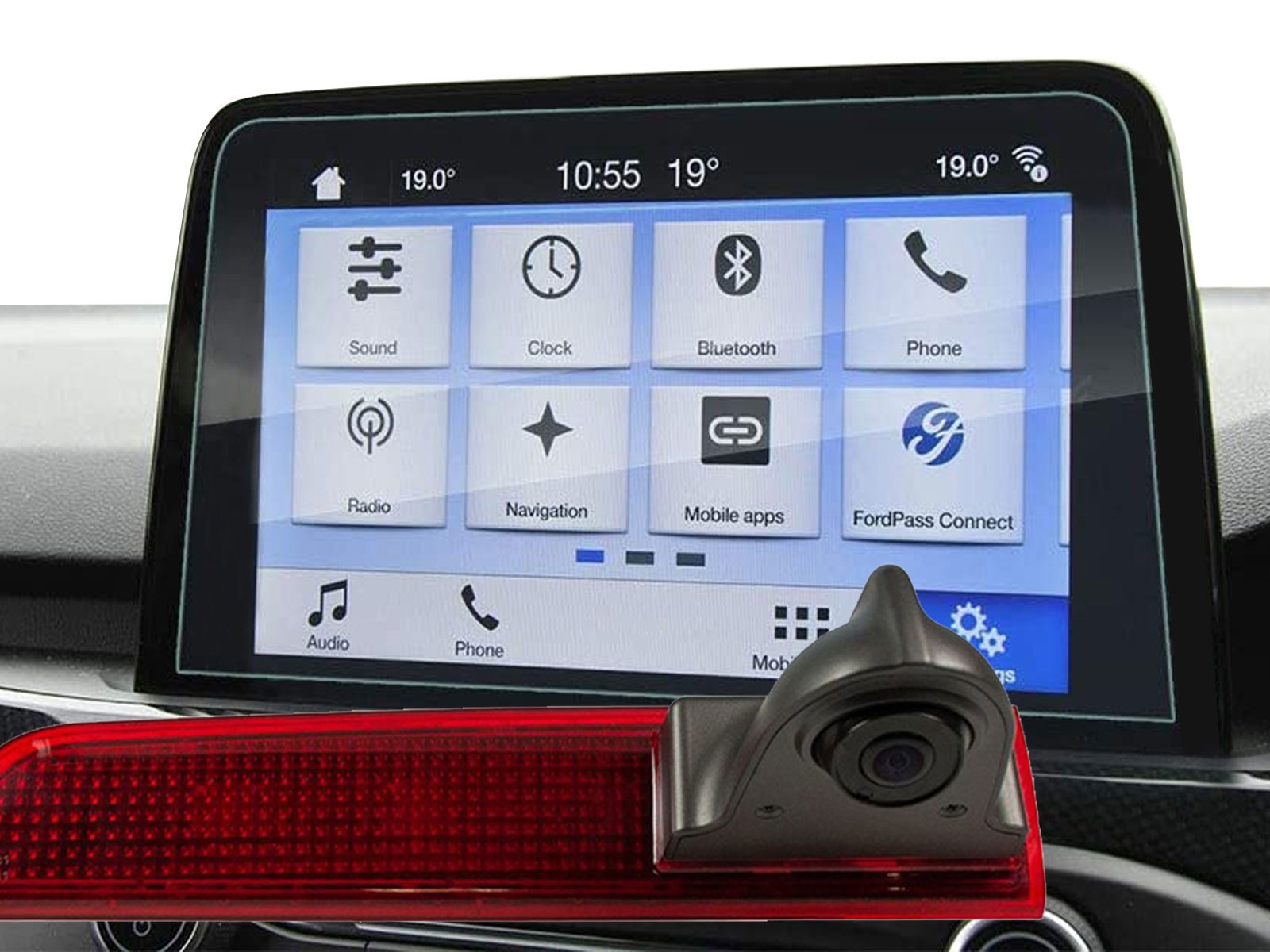 BIK-KIT Ford Sync2.5 m/LED-stoplygtekamera Ford Transit Custom