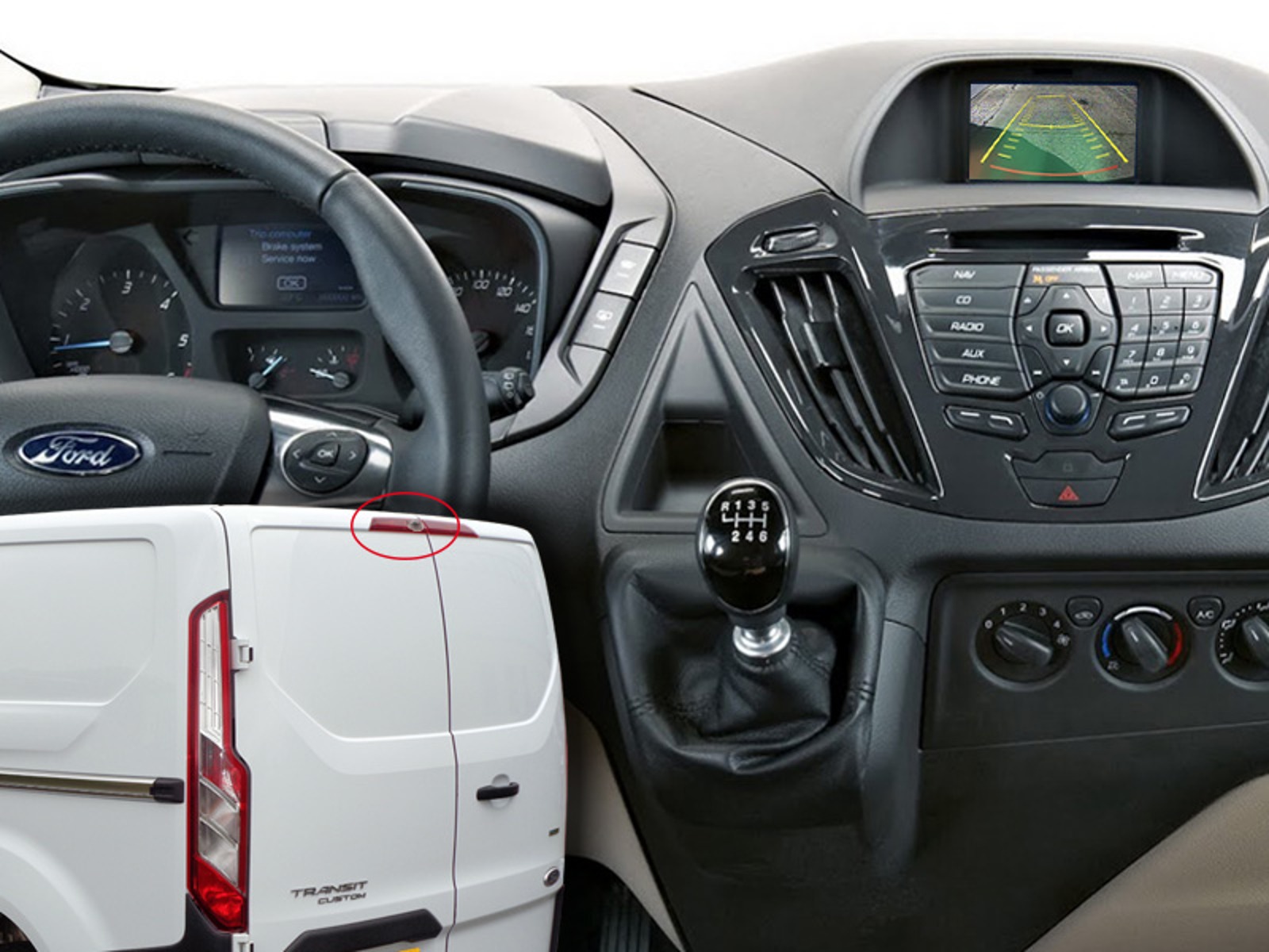 BIK-KIT Ford Transit Custom m/stoplygte-kamera