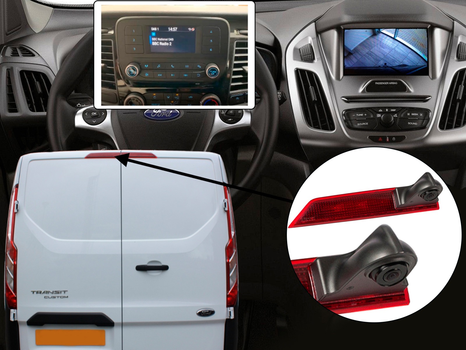 BIK-KIT Ford Transit Custom m/Sync3 + 4" skærm