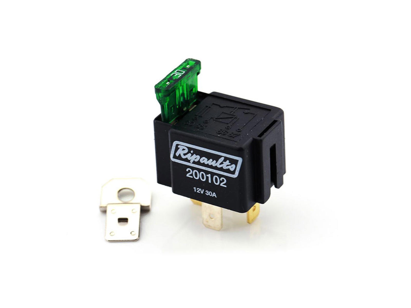 12v relæ m/ 30amp indb.sikring