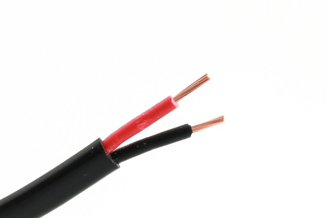 Kabel 2x0.75 sort flad 100 m.