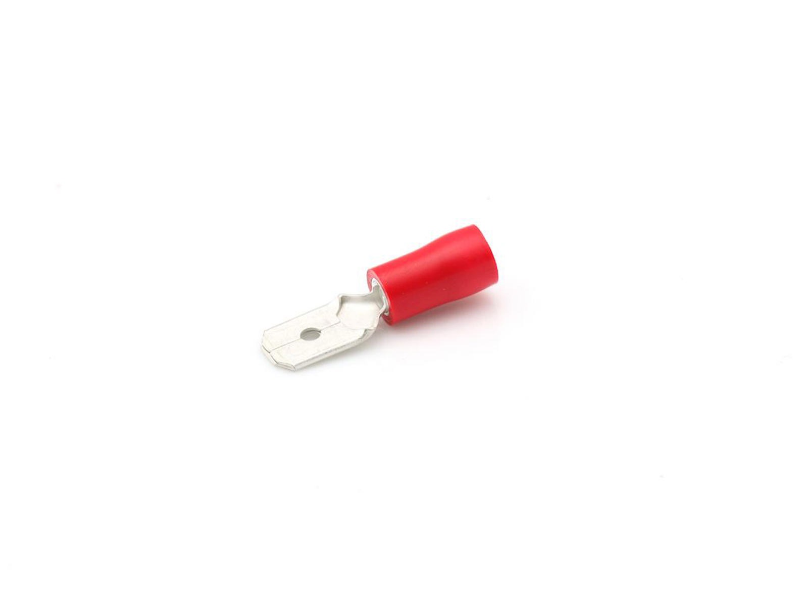 Spade han rød. 6.4mm (100 stk.)