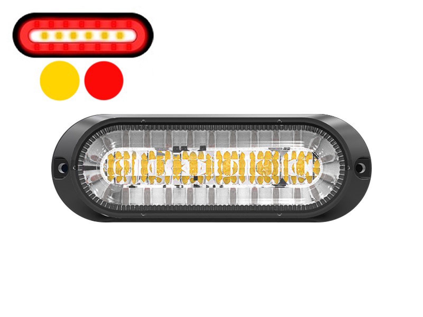 LED Flash Gul/Rød - Flash & Markering+Stoplygte