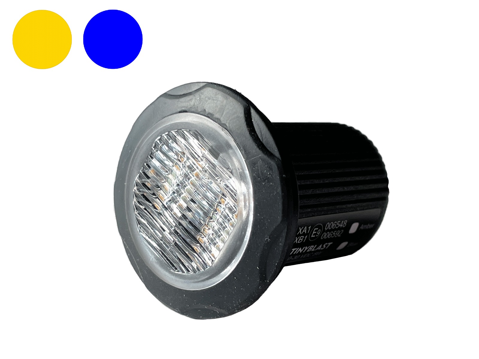 Tinyblast LED Mini-Flash 4xLED GUL+BLÅ 10-30V