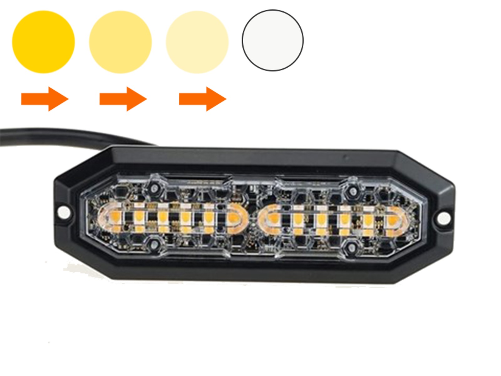 LED dynamisk flash-lampe 12xLED