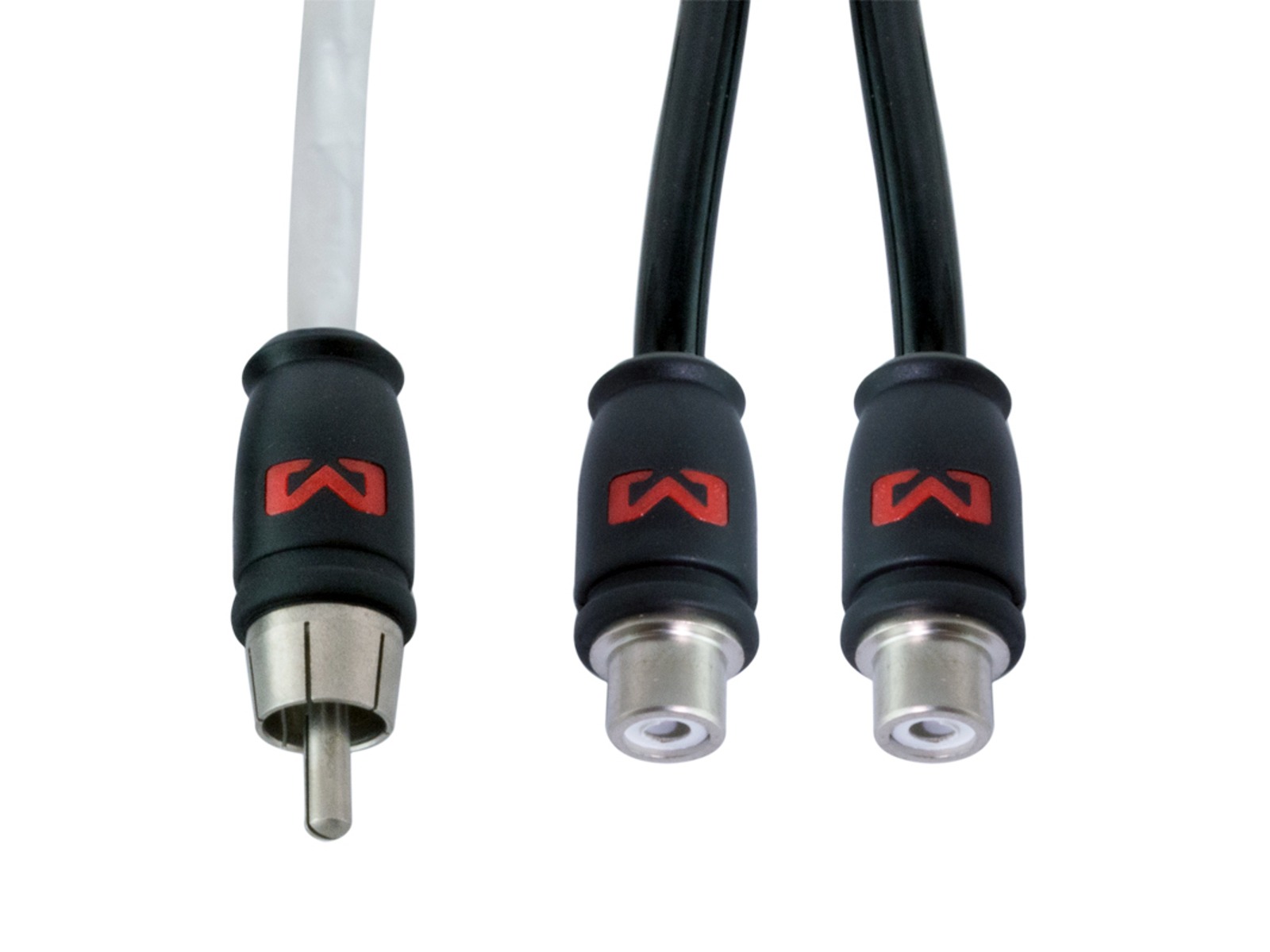 Audio Y-kabel 30 cm. (2 hun - 1 han)