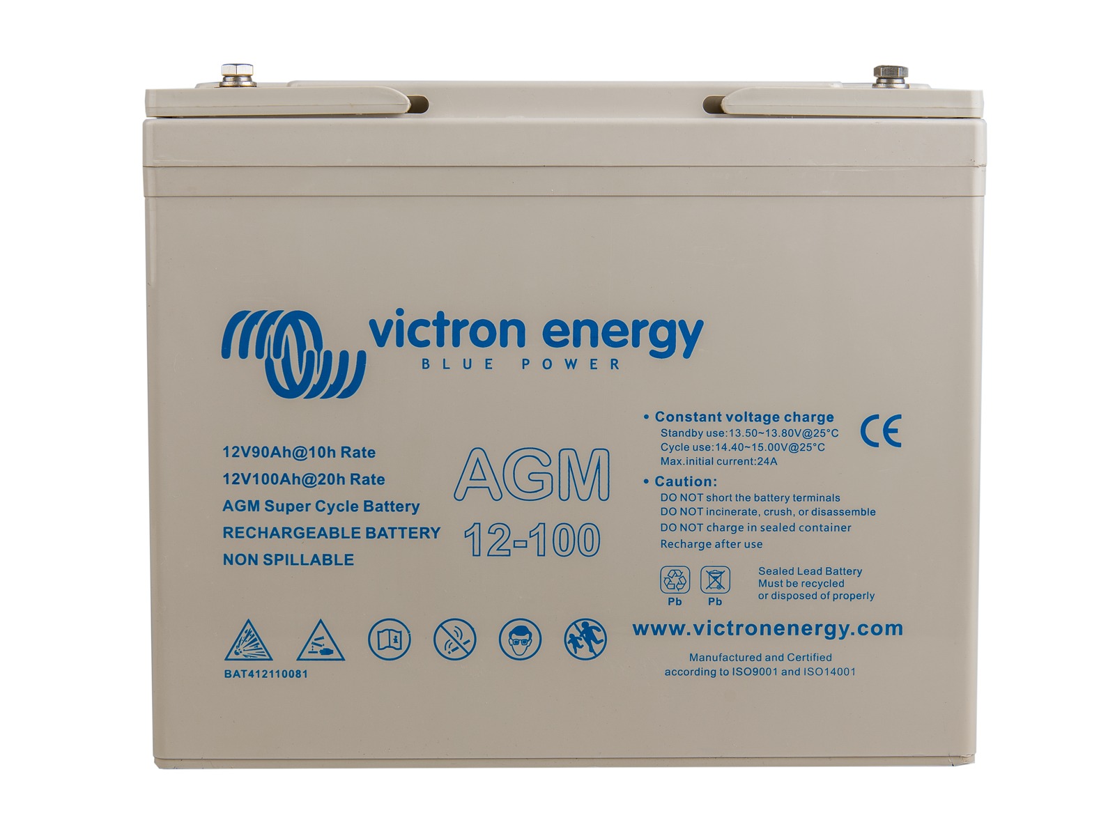 12V/100Ah AGM Super Cycle Batt. (M6)