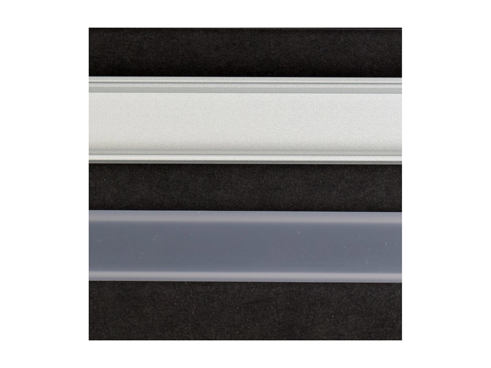 Alu-skinne med frost glas. 100 cm.