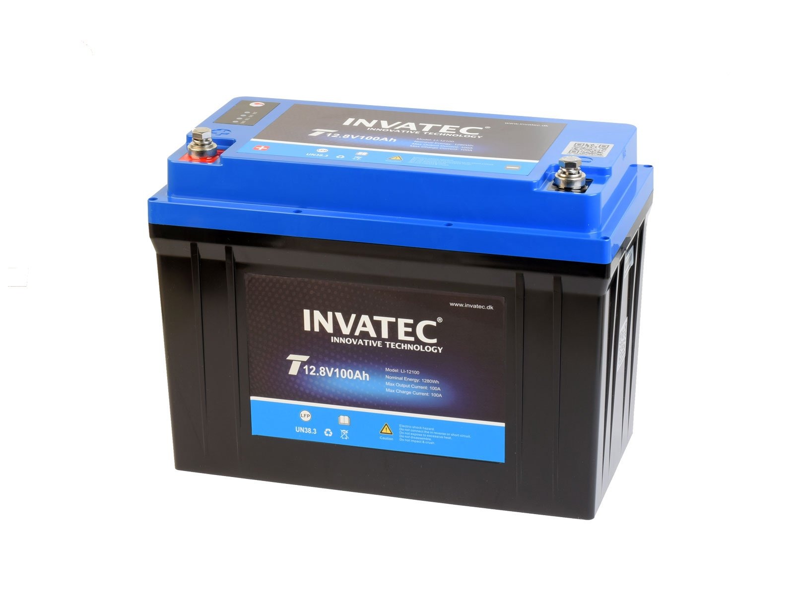 LifoPo4 forbrugsbatteri. 1280Wh. 100AH. 12V.