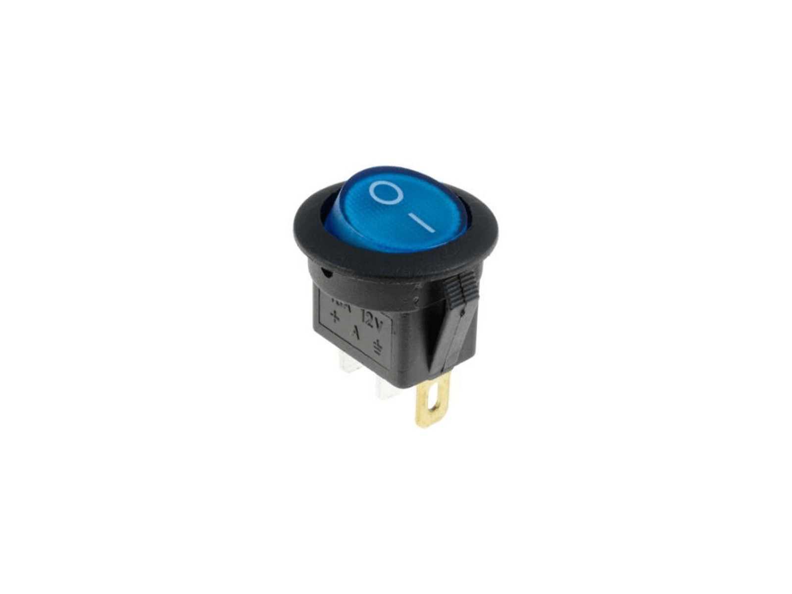 Afbryder med BLÅ knap og diode - 1/0