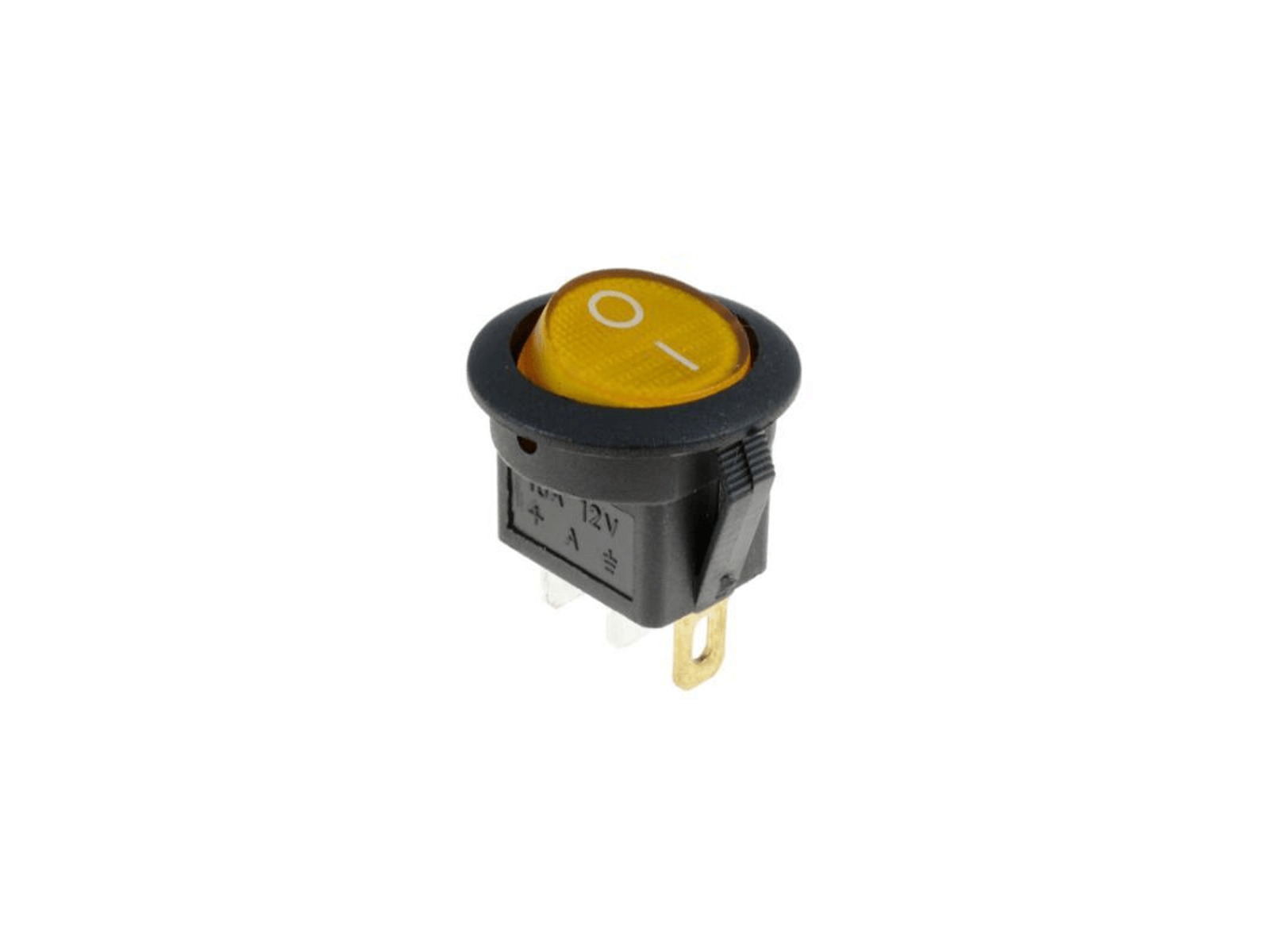 Afbryder med GUL knap og diode - 1/0