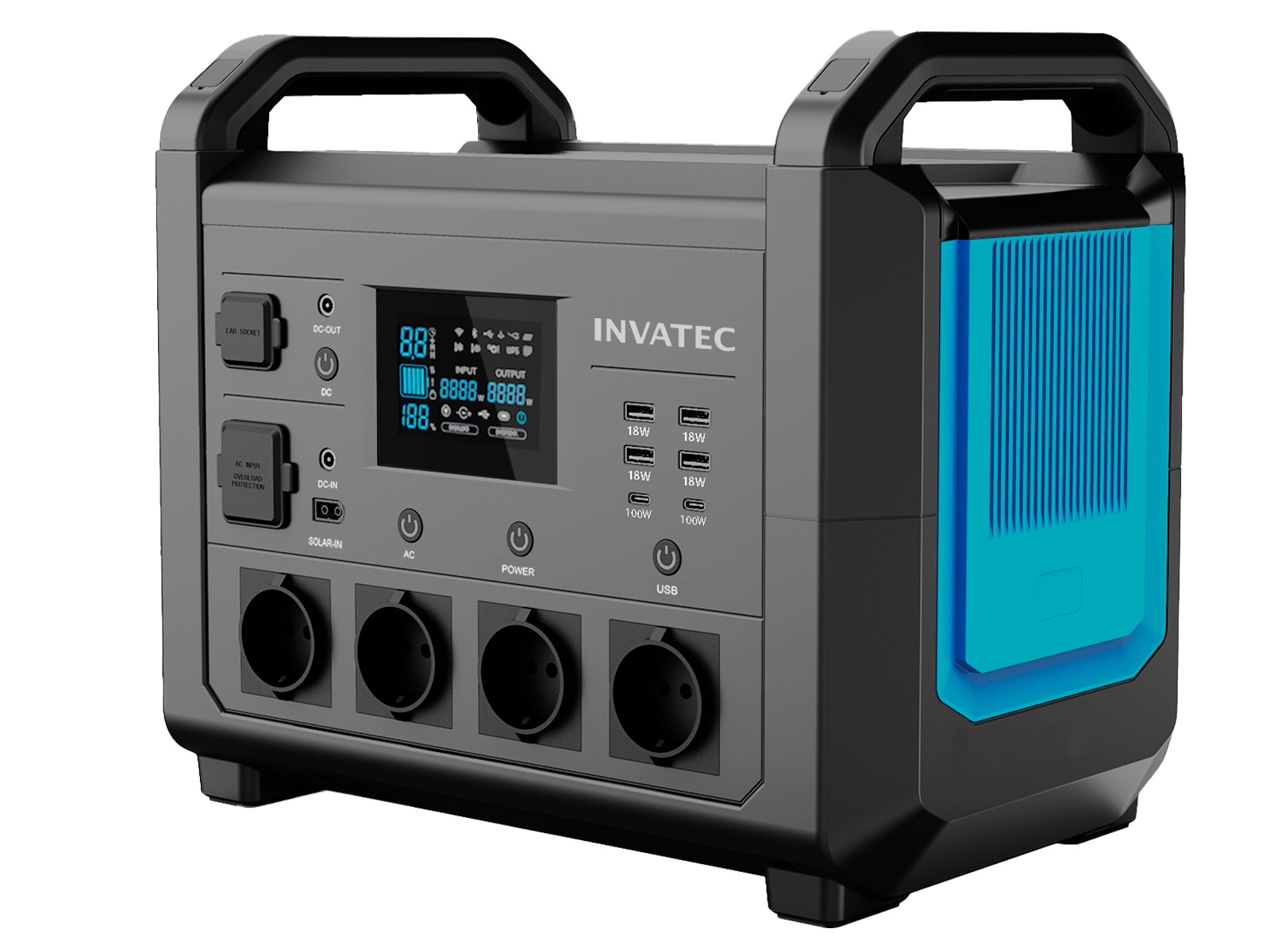 Ren sinus LifoPo4 PowerPack. Inverter og batteri. 1600W.