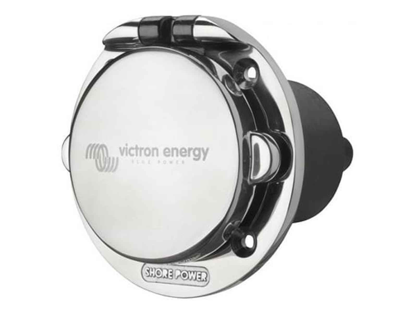 Power Inlet stainless with cover 16A/250Vac (2p/3w)